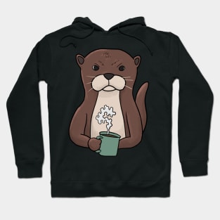 Grumpy Otter with Coffee Morning Grouch Hoodie